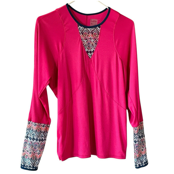 LUCKY IN LOVE Women's Size XL Pretty In Pink Long Sleeve Pullover Activewear Top - Picture 8 of 9